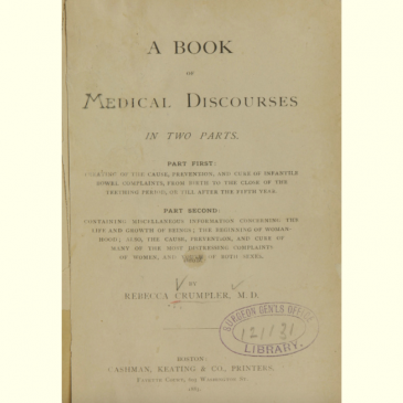 Dr. Rebecca Crumpler's "A Book on Medical Discourses"