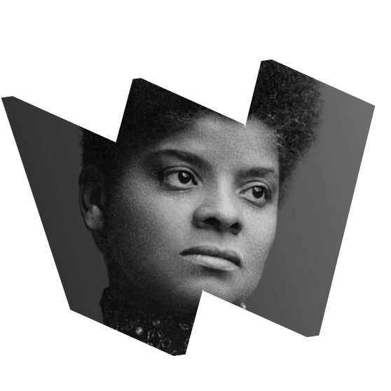 Close-up of Ida B. Wells in W frame