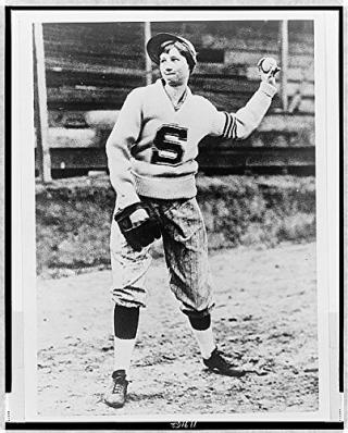 Jackie Mitchell Pitching a Baseball